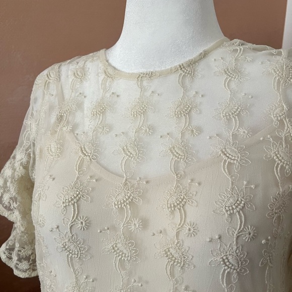 ALL SAINTS • HENRIETTA SHEER LACE RUFFLE DRESS - Picture 12 of 13